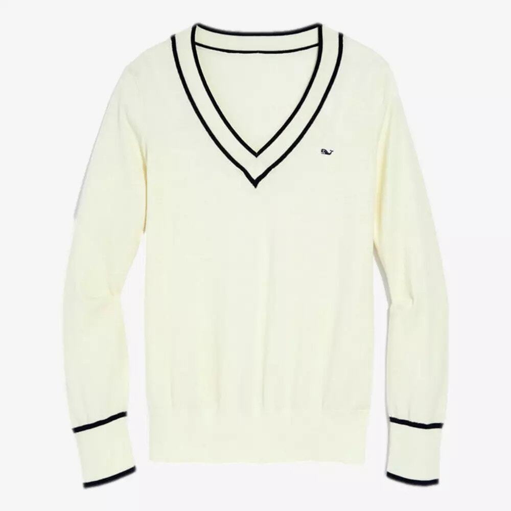 Vineyard Vines Heritage V-neck Cashmere Pima Cotton Lightweight Sweater SMALL - Picture 5 of 5